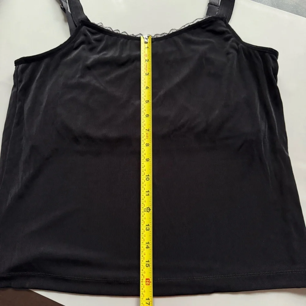 Chico’s Travelers Lace Trim Camisole Top Women’s 3 Black Stretch Layering XL - Picture 4 of 9